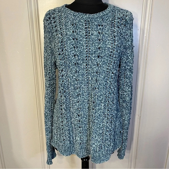 Soft Surroundings Windsor park chenille sweater Ocean blue colors size M - Picture 1 of 7